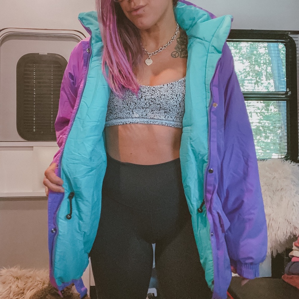 VTG 80s Killy France purple puffer winter jacket 8